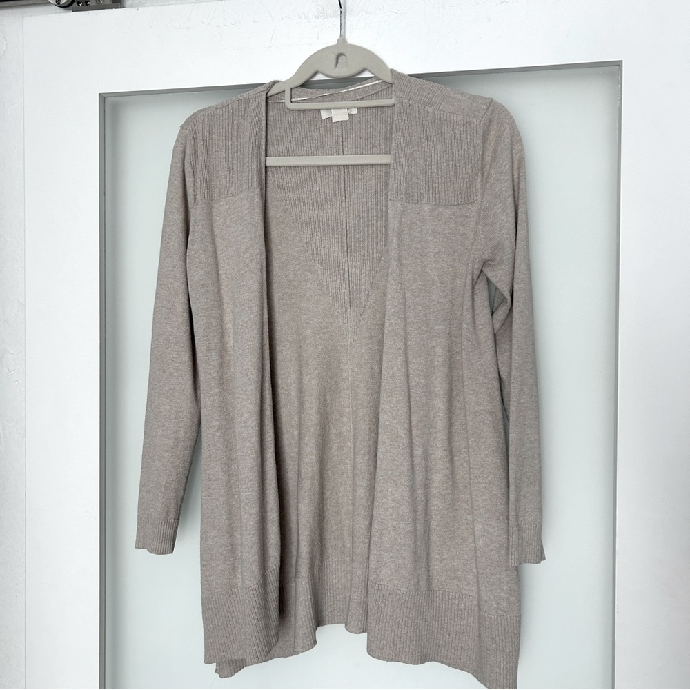 Style & co tan knit open front cardigan XS neutral